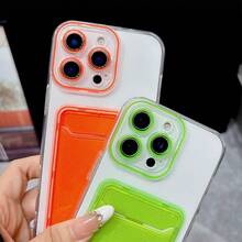 Koolife 1件裝紫色亮片透明卡槽手機殼，適用於 iPhone 11 12 13 14 15 16 17 Pro Max Plus，全方位保護錢包式手機殼，簡約時尚設計，適合青少年女孩 - 紫色 - 查看 3