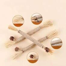 3/6pcs Cat Chew Sticks, Made Of Cat, Raffia, Gallnut And Hemp Rope, For Dental Cleaning And Chewing. Dental Cleaning Toy For Kittens, Indoor Entertainment For Bored Cats - Black - View 7