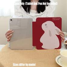 Funda protectora para tableta con patrón de conejo, acrílico de alta transparencia con diseño plegable triple y ranura para lápiz. Características de la funda protectora para tableta: diseño de soporte plegable triple, función de suspensión/activación inteligente, protección de cobertura completa, material de marco amigable con la piel, marco anti-caída con airbag, soporte multi-ángulo, ranura para lápiz incorporada, recortes precisos, ligera y portátil. - Multicolor - Ver 9