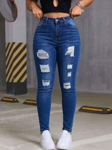 Women Jeans - 深藍 - 查看 5