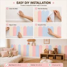 SUPSTICKER 6入波希米亞風扇形拱門牆貼，可移除 PVC 牆貼，適用於兒童房、嬰兒房、臥室，7.68x23.43 英吋 - 彩色 - 查看 10