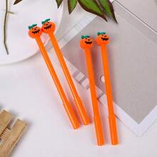 3/5/10Pcs Fun Halloween-Themed Pumpkin-Face Gel Pen,Cartoon Style Student Stationery & Writing Instrument,Office Signing Pen,Children's School Supply - Multicolor - View 2