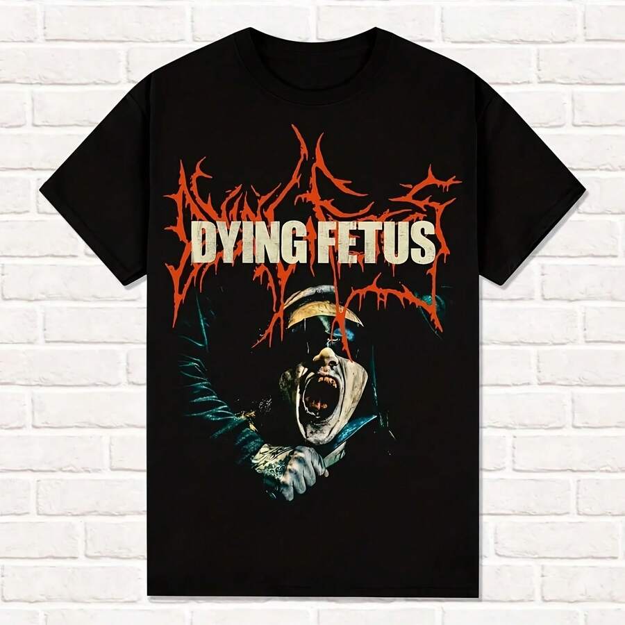 Dying Fetus Violent Death T-Shirt With Logo And Pattern For Men And Women, Casual Street Style, Universal Four-Season Print - Shape - View 1