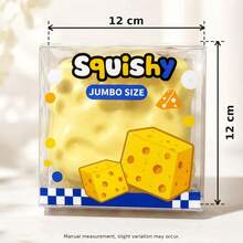 1pc Large Cheese Squishy Stress Toy, Super Soft Malleable Decompression Toy, Creative Food Shaped Sensory Toy, Suitable For Office Home Gift Company Stress Relief Toy, Coconut Oil Slow Rebound Squeeze Toy, Birthday Gift Party Favor Sensory Fingertip Toy - Multicolor - View 3