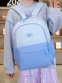 Nuevo Set de Mochila de 3 Piezas con Estampado de Leopardo en Bloques de Color, Mochila Escolar de Gran Capacidad y Ligera para Estudiantes con Estuche para Lápices y Bolsa de Almuerzo, Mochila Casual para Viajes al Aire Libre, Desplazamientos y Estudio para Estudiantes de Secundaria - Multicolor - Ver 10