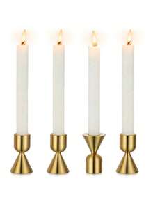 12/2 pièces Bougeoirs en forme de cône dorés, convenant pour la décoration de centre de table, la réception de mariage, la décoration de Noël, la décoration de la maison, la décoration d'Halloween/Noël, la décoration de la chambre - multicolore - Voir 21