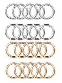 Anillo de resorte de gatillo plano, anillo de metal para llaves, anillo de hebilla redonda, adecuado para llaveros, bolsos, carteras - Reemplazo de gancho de llavero, anillo para llaves, manualidades DIY - Multicolor - Ver 2