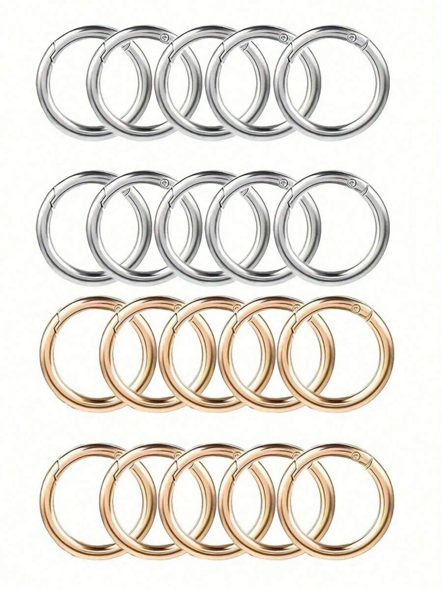 Anillo de resorte de gatillo plano, anillo de metal para llaves, anillo de hebilla redonda, adecuado para llaveros, bolsos, carteras - Reemplazo de gancho de llavero, anillo para llaves, manualidades DIY
