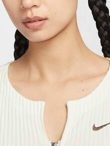 Nike/Authentic New Women's Knitted Zip-Up Cropped Slim Fit Sweater HV8459-133 - HV8459-133 - View 3