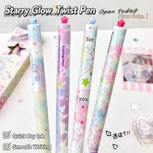 4pcs Macaron Color Gradient Floral Leaf Music Note Twist Neutral Gel Pens, 0.5mm Black Ink, Student Signature Pen For Exams - Multicolor - View 7