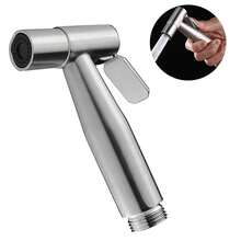 Stainless Steel Handheld Toilet Spray Gun Kit, Including Spray Gun, 59-Inch Hose, Tank Bracket, And 7/8-Inch Three-Way Valve Adapter. Easy Installation. Bathroom Cleaning Kit. - 7/8 - View 4