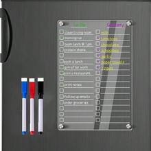 Magnetic Transparent Acrylic Weekly Planner Memo Board Erasable Magnetic Fridge Magnet (Includes 6 Random Color Whiteboard Markers) - A - View 6