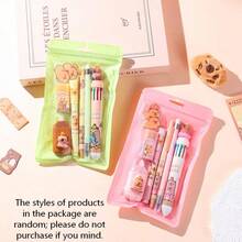 6-In-1 Capybara Stationery Set, 3 Assorted Designs Available, Includes Eraser, Ballpoint Pen, Highlighter, And Memo Pad, Ideal For Office And Study, Back To School - Multicolor - View 20