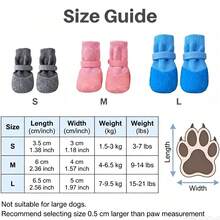 4pcs/Set Waterproof Pet Dog Shoes (Random Style), Non-Slip Soft Sole Scratch-Resistant, Washable And Reusable, Durable Pet Shoes Suitable For Bichon, Corgi And Other Dog Breeds, Pet Boots For Rainy, Snowy And Hot Road Surfaces, Rainy Day Pet Shoes - Red - View 2