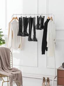 Stainless Steel Multi-Function Clothes Hanger Hooks, Heavy Duty Clothes, Hats, Boots Storage Rack, Plastic Coated Non-Slip No-Mark Hooks/5pcs 10pcs 20pcs 30pcs - Black - View 5