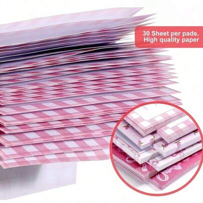 8/4/1 pieza Notas adhesivas decoradas con lazo lindo, papel cuadriculado mini, planificador lindo, artículos de papelería, bloc de notas adhesivas, regalo para fiesta de mujeres (rosa/azul), útiles escolares, bloc de notas, notas adhesivas navideñas, decoración de escritorio, regalo de vuelta a la escuela, regalo del Día de San Valentín