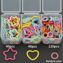 100/200pcs/Box Key Ring Set, Includes Heart-Shaped Embossed And Five-Pointed Star Embossed Closed Rings, Suitable For Braided Painted Embossed Ring Keychains - Multi-color - View 13