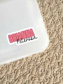 LICVIC Pegatinas de nombre holográficas personalizadas, calcomanías de letras de color personalizadas, decoración de casillero personalizada, regalo personalizable para la vuelta a la escuela, pegatinas de texto, cumpleaños - Estilo C - Ver 5