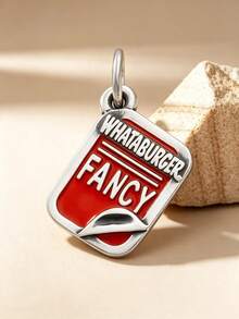 1件 925純銀琺瑯 Whataburger 精緻番茄醬吊飾 德州驕傲 秋季珠寶 返校節 感恩節禮物 適合德州粉絲的手鍊吊墜 - Enamel "Whataburger Fancy" Ketchup Charm - 查看 1