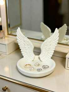 1/2pcs Angel Wing Jewelry Tray, Minimalist Luxury Angel Wing Storage Dish, Healing Home Decor - Multicolor - View 4