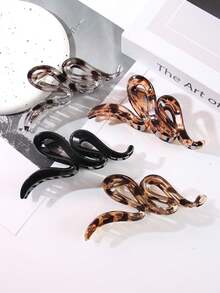 4pcs Niche High-End Ribbon Bow Hair Claw Clips, Personalized Back-Of-Head Bathing Updo Hair Clips, Large Hair Claw For Thick Hair, Hot Girl Half-Up Ponytail Seamless Fixing Hair Clips, Versatile Hair Accessories For Outings, Sports, Shopping, Parties, Camping, Performances, Afternoon Tea, Valentine's Day, Halloween, Carnival, Birthday Ideal Gift - Multicolor - View 21