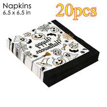 4 Styles Halloween Theme Paper Napkins 80pcs Total 20pcs/Style 6.5x6.5 Inch Scary Pumpkin Ghost Witch Print Dinner Napkins Halloween Party Table Decor - Halloween Multi-style Costume Set - View 10