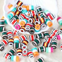 50pcs 10*13mm Vibrant Resin Cord Ends - Large Hole Plastic Cord Tips, Suitable For Hoodie Drawstrings, Pants Drawstrings, Shoelaces And Fashion Decoration - Multicolor - View 3