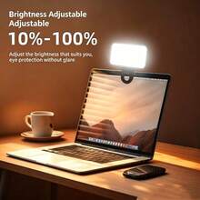 Buguangdeng 1pc LED Selfie Light, 3 Lighting Modes, Portable Clip-On Fill Light, Suitable For Makeup, Live Streaming, Zoom Meetings, Rechargeable Clip-On Video/Photo Lighting For Smartphone, Camera - Pink - View 11