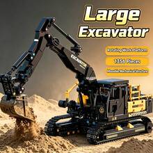 1356 Buah Balok Bangunan Ekskavator Crawler Teknik, Model Kendaraan Teknik MOC dengan Meja Kerja yang Dapat Diputar & Mekanisme yang Dapat Digerakkan, Kit Bata Koleksi Dewasa, Hadiah Ideal untuk Halloween, Natal, Thanksgiving & Ulang Tahun untuk Penggemar Hobi - Kuning - View 4