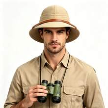 2pcs/1set Jungle Wild Adventure Costume Accessories Set, Includes (Hat, Binoculars) Unisex, Suitable For Role Play, Theme Party, Costume Party, Stage Performance, Halloween, Carnival - Multicolor - View 3
