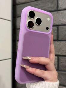 磨砂親膚果凍軟手機殼，適用於 iPhone 17 Pro Max 17 Pro 17 16 15 14 13 Pro Max，超薄液態矽膠防震保護後蓋 - 紫色 - 查看 2