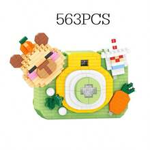 積木玩具 熊貓相機系列 微粒子積木玩具 500-570片 組裝桌面裝飾品 女孩生日禮物 - 彩色 - 查看 10