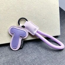 1pc PU Leather 3D 26 Letters Keychain Pendant Ornament, Women's Fashion Bag Backpack Charm With Round Ring Buckle - Suitable For Valentine's Day Gift Or Decoration - Multicolor - View 8
