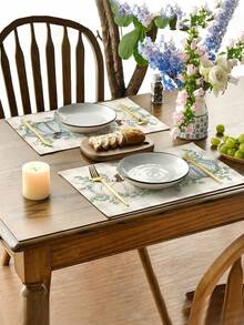1pc/4pcs/6pcs,Autumn Pumpkin Table Placemats,Rectangular Tablecloth,Washable,Suitable For Family Dinner,Coffee Table,Durable Kitchen And Dining Room Decor,Table Decoration Party And Scene Decoration,Home Decor - Multicolor - View 5