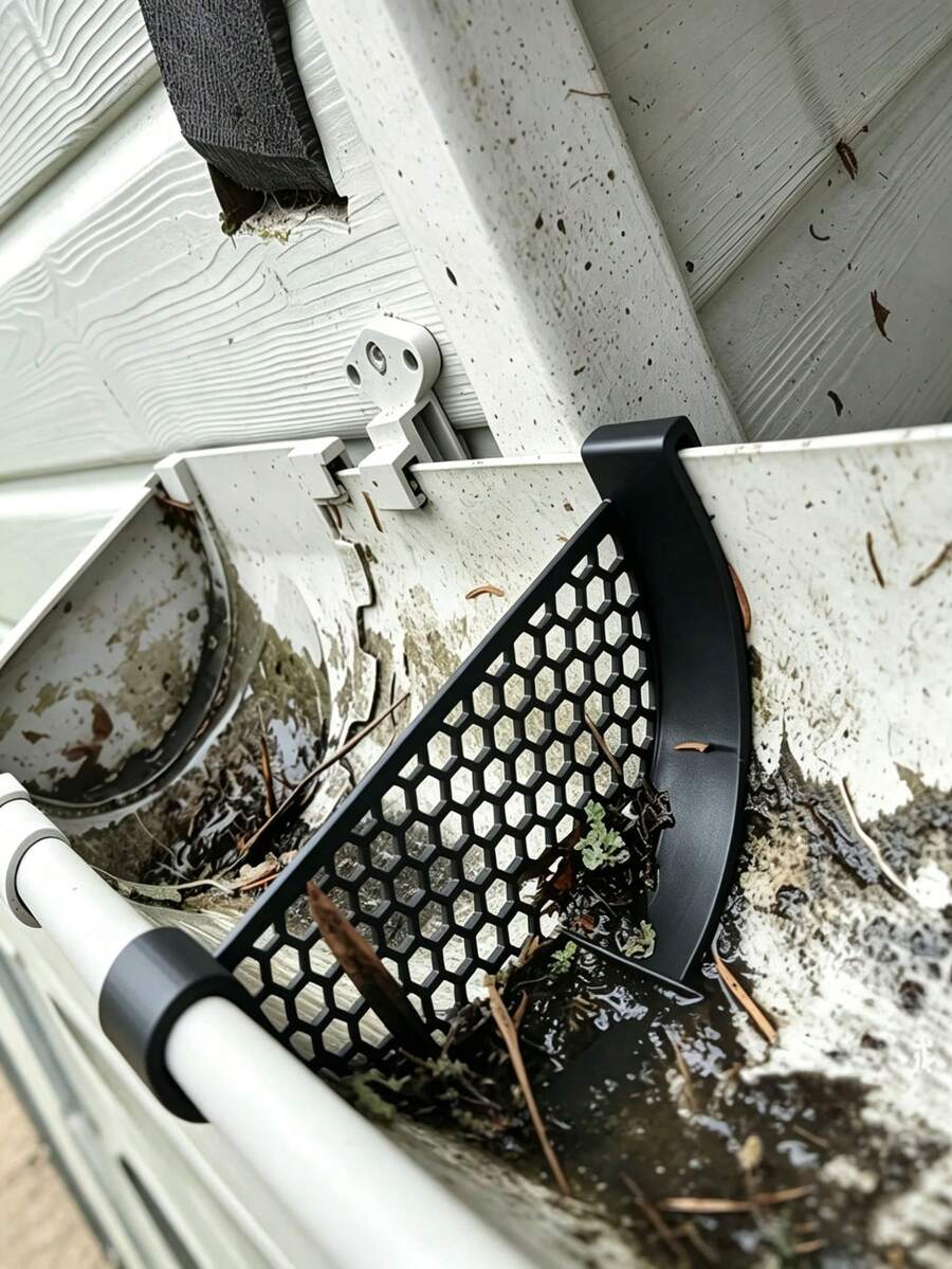 Roof Gutter Leaf Filter, Effectively Prevents Leaves From Clogging Gutters, Blocks Leaves, Roof Gutter Anti-Clogging, Leaf And Debris Interceptor, Drain Outlet Protection Mesh - Multiple Styles - View 1