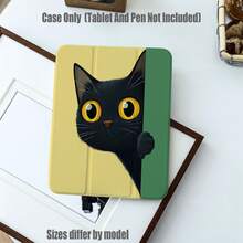 Cat Pattern Tablet Protective Case, Tri-Fold High Transparency Acrylic With Pen Slot Protective Case. Tablet Protective Case Features: Tri-Fold Stand Design, Smart Sleep/Wake, Full Coverage Protection, Skin-Friendly Frame Material, Airbag Anti-Drop Frame, Multi-Angle Stand, Built-In Pen Slot, Precise Cutouts, Lightweight And Portable. - Multicolor - View 1