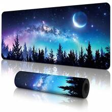Großes erweitertes Gaming-Mauspad mit mystischem Aurora-Nacht-Himmel-Design, rutschfeste Gummibasis, glatte Gleitfläche, multifunktionale Schreibtischunterlage für Computer, Büro, Zuhause und Studium, abstrakte Universum-Desktop-Dekoration - A - Übersicht 14