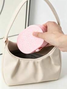 PET Silicone Oval Jewelry Box With Mirror, Compartment Storage For Necklace And Ring, Portable Organizer For Travel And Home - Oval Jewelry Box - View 2