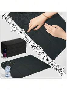A Large Package Black Disposable Waterproof Anti-Dirty Nail Art Table Mats, Composite Film Material, Tattoo Cleaning Tools, Tablecloth Pads, Nail Art Table Mats - Black - View 7