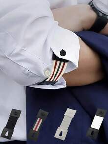 2Pcs Unisex Elastic Adjustable Anti Slip Sleeve Garters Shirt Sleeve Holders Arm Bands Comfort Cuff Fix Straps For Bartender Office Worker Dress Shirts Daily Use - Multicolor - View 1