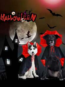 1pc/Set - Halloween Cloak Pet Dog Bat Transformation Dress Funny Clothes Holiday Dress Cat Dress Up Supplies - Multicolor - View 7