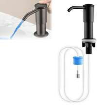 Silver/Black Press Pump Soap Dispenser With Extension Tube, Modern Kitchen Sink Countertop Liquid Soap Dispensing Setup For Home Kitchen Use - Mixed Colors - View 8