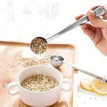2-In-1 Coffee Measuring Spoon With Bag Clip, Stainless Steel Measuring Spoon, Kitchen Tool For Coffee Lovers - Silver - View 7