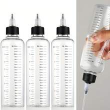 1pc 7.78oz Clear Plastic Dispensing Bottle With Scale Line And Screw Cap, Refillable Round Dispensing Bottle, Suitable For Liquid Ink, Paint, Art Crafts, Perfume Refillable Bottle, Travel Bottles - Multicolor - View 1