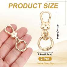 2 piezas de clips de hebilla giratoria, gancho de hebilla giratoria de doble apertura con resorte, gancho de hebilla giratoria de metal con anillo en O y cierre de langosta, adecuado para llavero, bolso, billetera, cordón DIY hecho a mano - Bronce - Ver 4