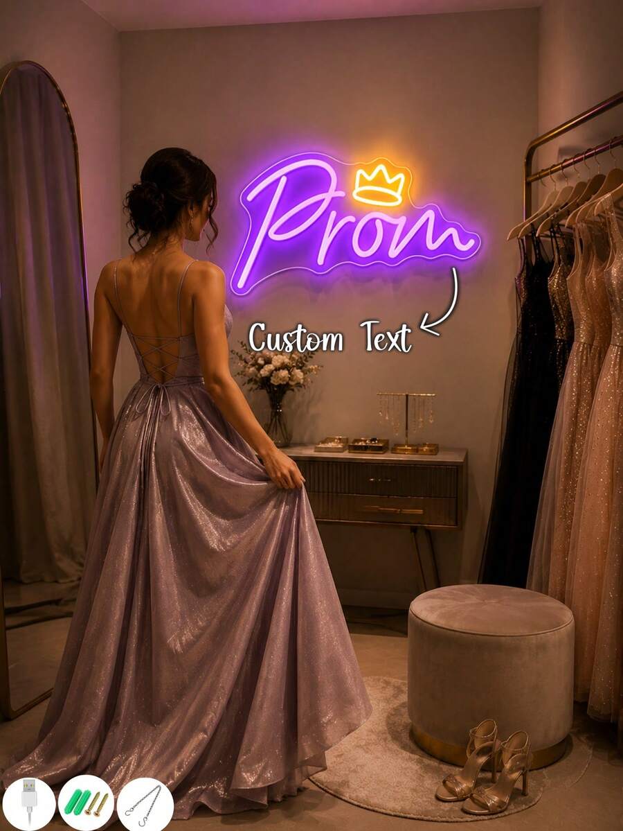 1 Buah Papan Neon Nama Kustom dengan Mahkota, Lampu Dinding LED Ungu yang Dipersonalisasi, Dekorasi Ruangan dengan Teks Kustom, Latar Belakang Pesta Prom, Dekorasi Ulang Tahun, Seni Dinding Ruang Ganti, Hadiah Wisuda, Dekorasi Kamar Tidur, Papan Nama Stan Foto Pernikahan