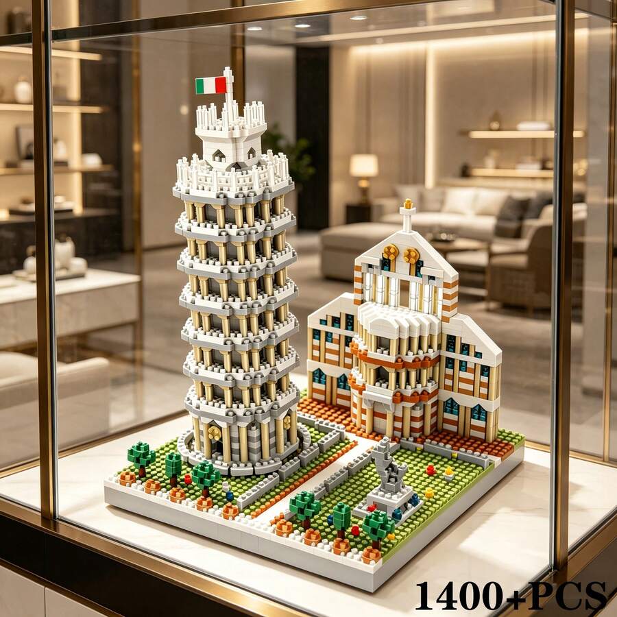 Multiple World Landmark Building Model Assembly Building Block Toy Sets, Sydney Opera House, Dubai Skyline, Leaning Tower Of Pisa Miniature Building Blocks Fun Assembly Display, Suitable For Desktop Decoration/Gifts 1400pcs/5896pcs/3265pcs/5000pcs/2000pcs