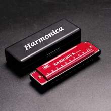 10-Hole Chromatic Harmonica In C Key | Durable Plastic Polished Finish - Includes Protective Case, Multiple Colors Available, Fine Craftsmanship, Rich Tone, Suitable For Beginners, Adults And Professionals, Ideal For Music Education, Perfect Gift For Beginners - Multicolor - View 4
