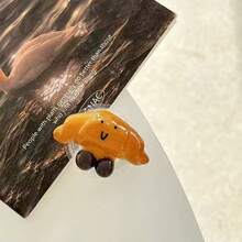 Transparent Bottom Croissant Adhesive Phone Holder, Compatible With All Phones, Cute Desktop Stand - Burnt Orange - View 5