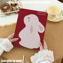 Funda protectora para tableta con patrón de conejo, acrílico de alta transparencia con diseño plegable triple y ranura para lápiz. Características de la funda protectora para tableta: diseño de soporte plegable triple, función de suspensión/activación inteligente, protección de cobertura completa, material de marco amigable con la piel, marco anti-caída con airbag, soporte multi-ángulo, ranura para lápiz incorporada, recortes precisos, ligera y portátil. - Multicolor - Ver 3